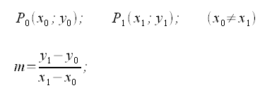 Geometria analitica del piano, coefficiente angolare noti 2 punti