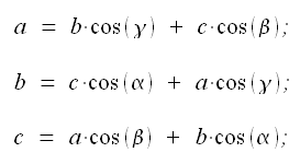 Trigonometria, teorema delle proiezioni