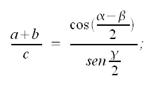 Trigonometria, teorema di Delambre, formule o equazioni di Mollweide