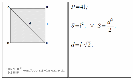 Geometria, il quadrato, formule