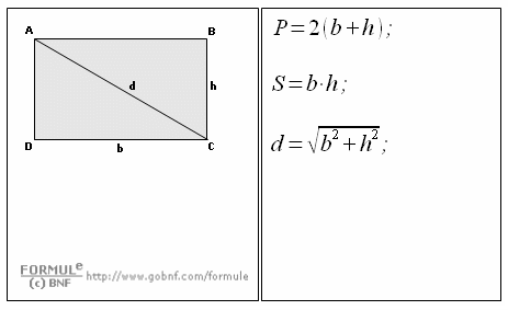 Geometria piana, il rettangolo, formule