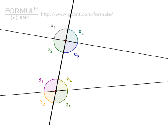 Geometria del piano, Immagine angoli formati da rette tagliate da una trasversale