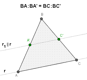 Geometria del piano, teorema di Talete, corollario, retta parallela ad un lato