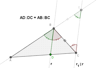 Geometria del piano, teorema di Talete, bisettrice dell'angolo interno di un triangolo