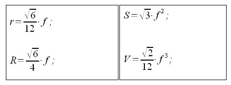 Geometria solida, tetraedro inscritto in una sfera, tetraedro circoscritto ad un sfera