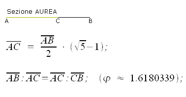 Sezione Aurea di un segmento, Sezione Aurea, Parte Aurea, Numero Aureo