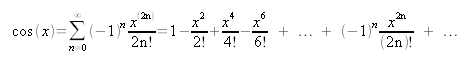 Serie di funzioni, sviluppo in serie di Mac-Laurin di coseno di x