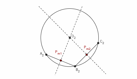 Geometria del piano, circonferenza passante per tre punti