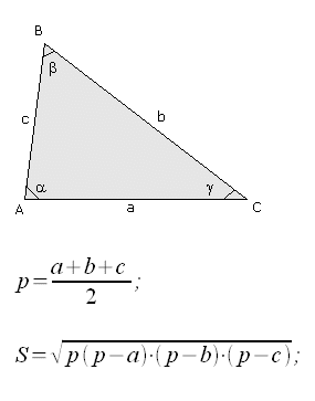 Geometria del piano, formula di Erone