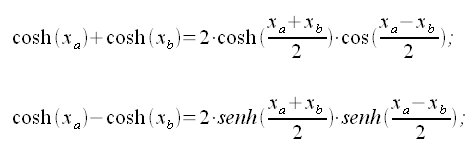 Formule di Prostaferesi, somma, coseno iperbolico