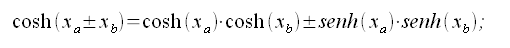 Formule di addizione e sottrazione, coseno iperbolico