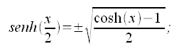 Formule di bisezione, seno iperbolico