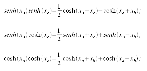 Formule di Werner, seno iperbolico, coseno iperbolico