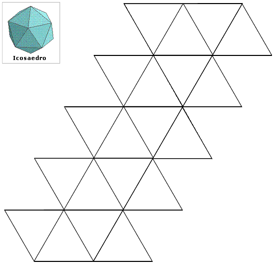 Geometria solida, sviluppo dell'icosaedro