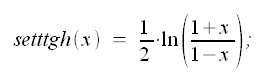 Trigonometria iperbolica, settore tangente iperbolica, funzione settore tangente iperbolica