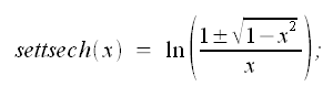 Trigonometria iperbolica, settore secante iperbolica, funzione settore secante iperbolica