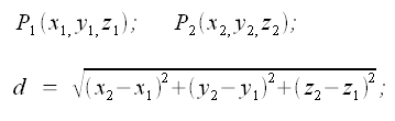 Geometria analitica nello spazio, distanza tra due punti