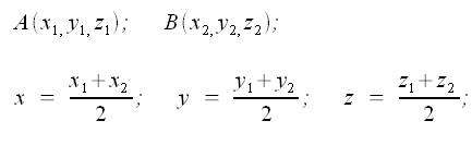 Geometria analitica nello spazio, punto medio di un segmento