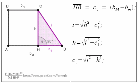 Geometria del piano, teorema di Pitagora, trapezio rettangolo, formule