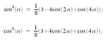 Potenze di funzioni trigonometriche, seno, coseno, quarta potenza