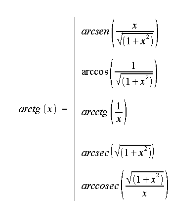 Relazioni principali, funzioni trigonometriche inverse, arcotangente, relazioni funzioni goniometriche inverse con argomento maggiore 0