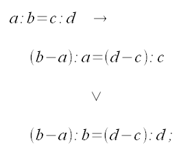 Elementi di algebra, proporzione, proprieta' dello scomporre, antecedente minore del conseguente