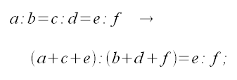 Elementi di algebra, proporzione, uguaglianza di piu' rapporti, catena di rapporti