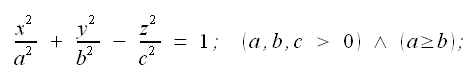 Geometria analitica nello spazio, equazione della iperboloide iperbolico, iperboloide ad una falda, semiassi