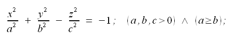 Geometria analitica nello spazio, equazione della iperboloide ellittico, iperboloide ad una falda, semiassi