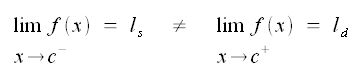 Funzioni reali di variabile reale, discontinuita di prima specie, limite destro e sinistro