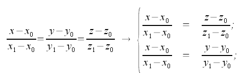 Geometria analitica nello spazio, equazione cartesiana della retta passante per due punti