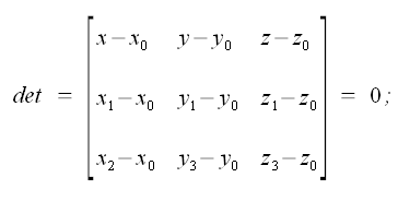 Geometria analitica nello spazio, equazione del piano passante per 3 punti