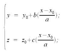 Geometria analitica nello spazio, equazioni x e y