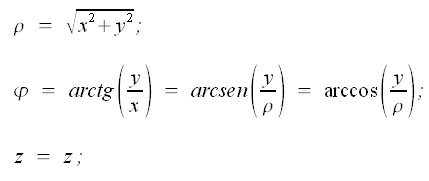 Sistemi di coordinate, passaggio da coordinate cartesiane a coordinate cilindriche