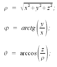 Sistemi di coordinate, passaggio da coordinate cartesiane a coordinate sferiche