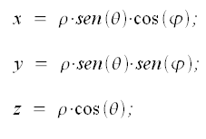 Sistemi di coordinate, passaggio da coordinate sferiche a coordinate cartesiane