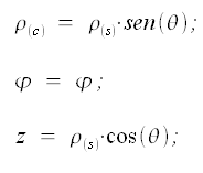 Sistemi di coordinate, passaggio da coordinate sferiche a coordinate cilindriche, formule