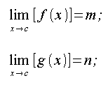Limiti, operazioni, limiti finiti delle funzioni