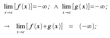 Limiti, operazioni, limiti a -infinito delle funzioni