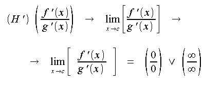 Limiti, forme indeterminate, forme di indecisione, limite del rapporto delle derivate prime