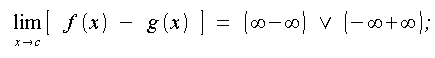 Limiti, forme indeterminate, forme di indecisione, forme indeterminate, +infinito meno infinito