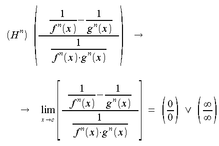 Limiti, forme indeterminate, forme di indecisione, forme indeterminate, limite del rapporto delle derivate n-esime