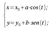 Geometria analitica del piano, curve, ellisse, equazione parametrica, equazione parametrica cartesiana, coordinate cartesiane, centro in C