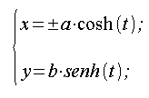 Geometria analitica del piano, curve, iperbole, equazione parametrica, equazione parametrica cartesiana, coordinate cartesiane, centro nell'origine