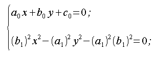 Geometria del piano, sistema equazioni della retta e iperbole