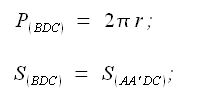 Geometria del piano, drepanoide, figura a forma di falce, perimetro, superficie, formule