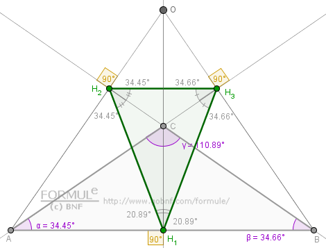 Geometria del piano, triangolo ortico, triangolo ottusangolo