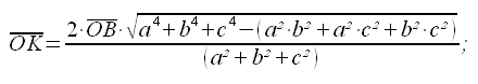 Geometria del piano, cerchio di Brocard, formula diametro del cerchio di brocard, lati del triangolo, raggio del cerchio circoscritto 