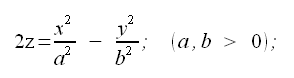 Geometria analitica nello spazio, equazione del paraboloide iperbolico, paraboloide, paraboloide a sella