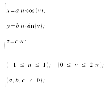 Geometria analitica nello spazio, superfici, cono ellittico, elliptical cone, equazione parametrica, equazione parametrica cono ellittico